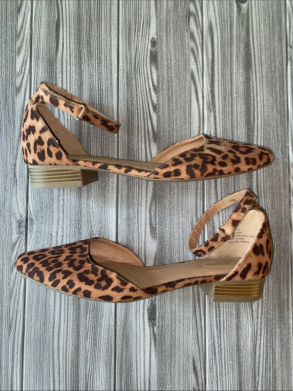 Lane Bryant Leopard-Print Ankle-Strap Flats - Brown/Tan Size 11W